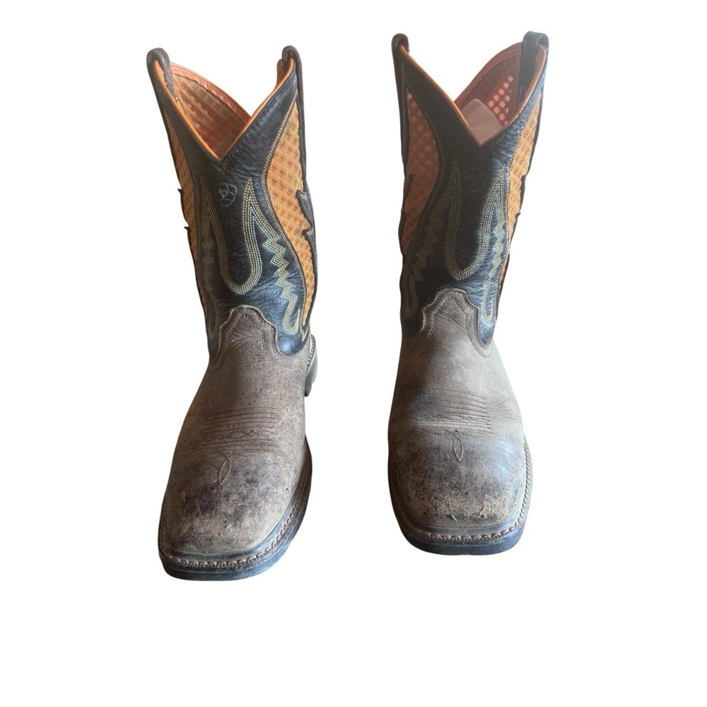 Ariat Groundbreaker Work Boot Men's 8.5 EE Wide Leather Gold Mesh VentTEK Panels